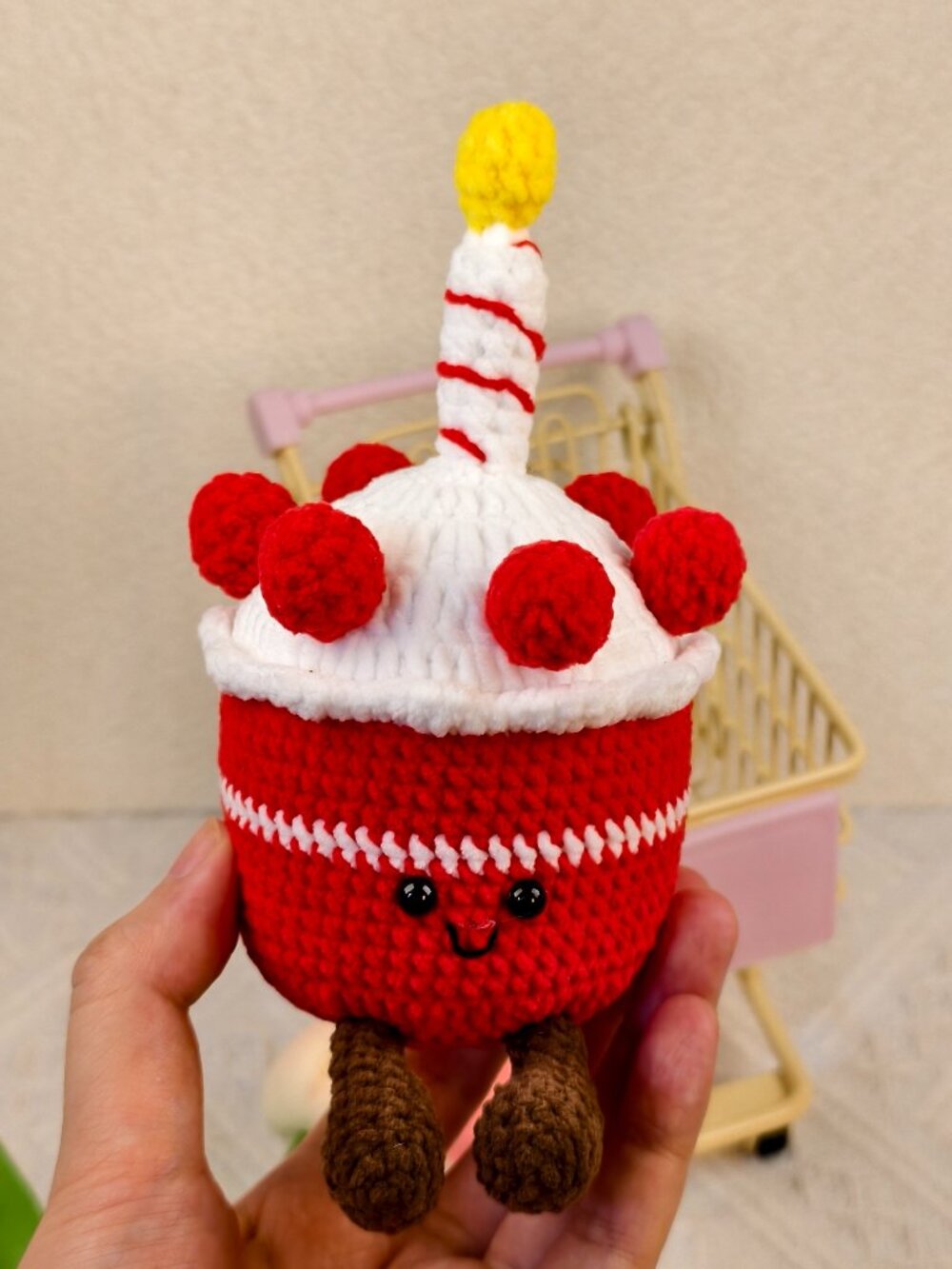 Handmade Amigurumi Crochet Cake Plushie